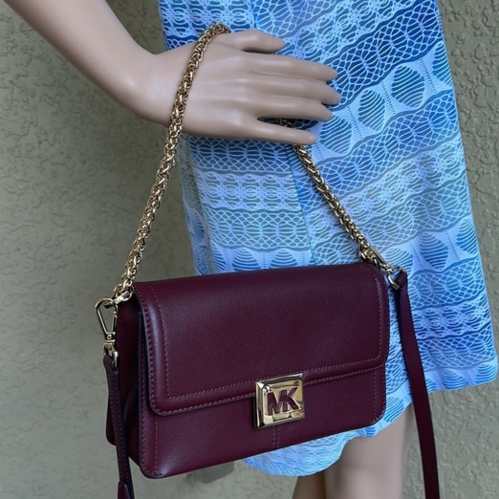 Michael Kors Sonia Medium Leather Shoulder Bag Merlot